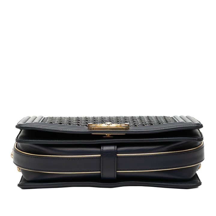 Chanel Old Medium Braided Sheepskin Boy à rabat