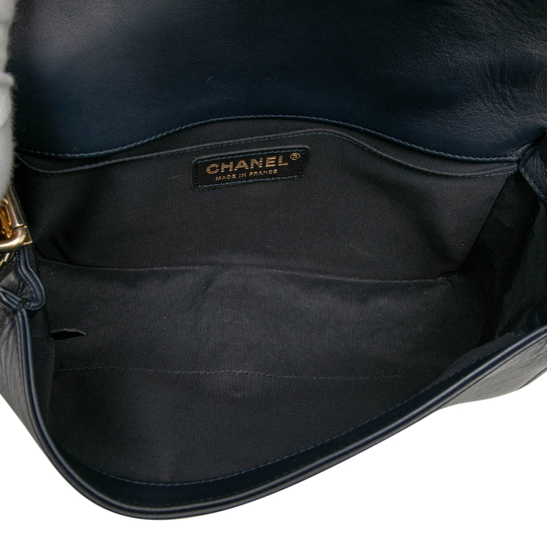 Chanel Old Medium Braided Sheepskin Boy à rabat