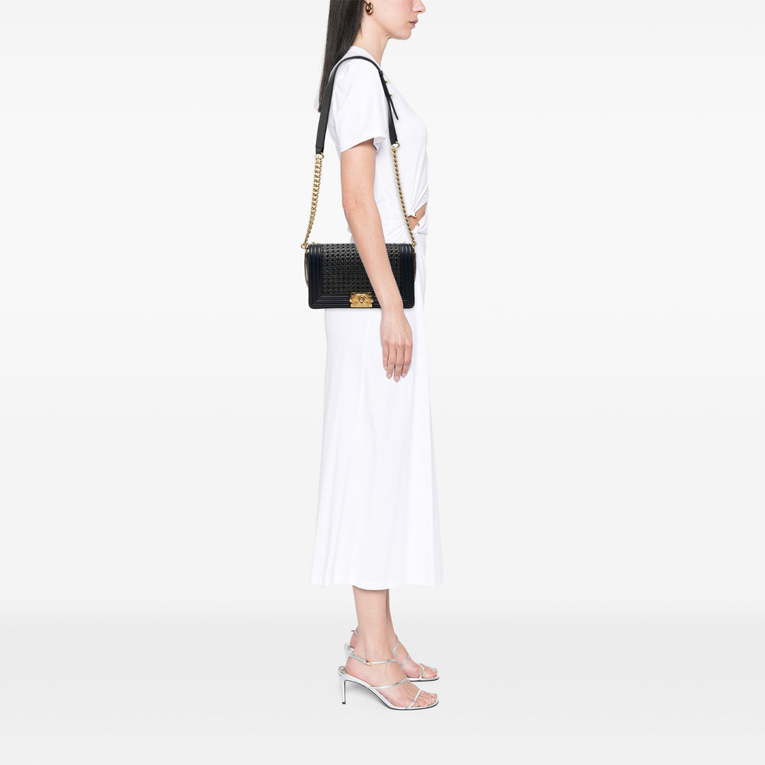 Chanel Old Medium Braided Sheepskin Boy à rabat