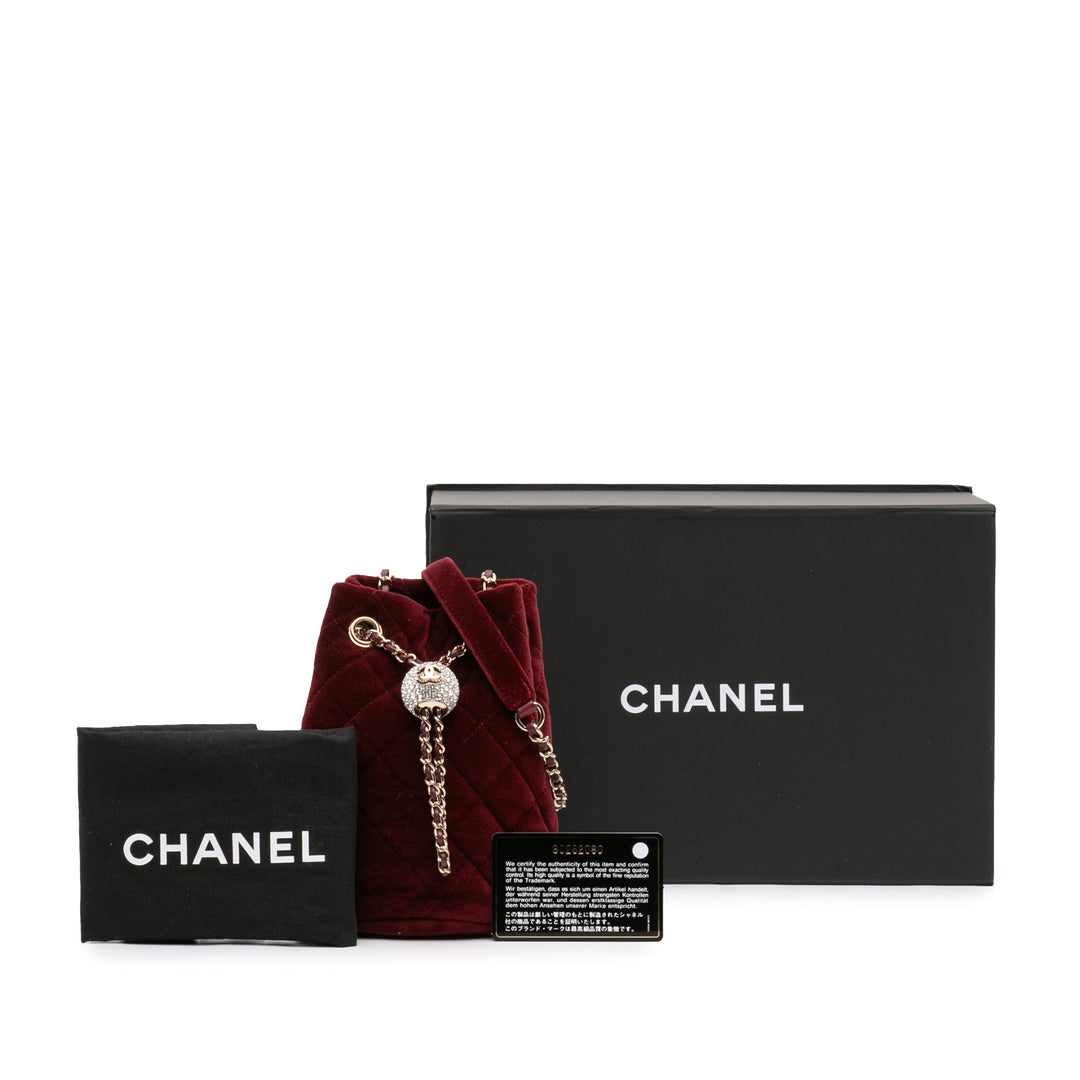 Chanel Mini Velours Cristal Perle Crush Bucket Sac