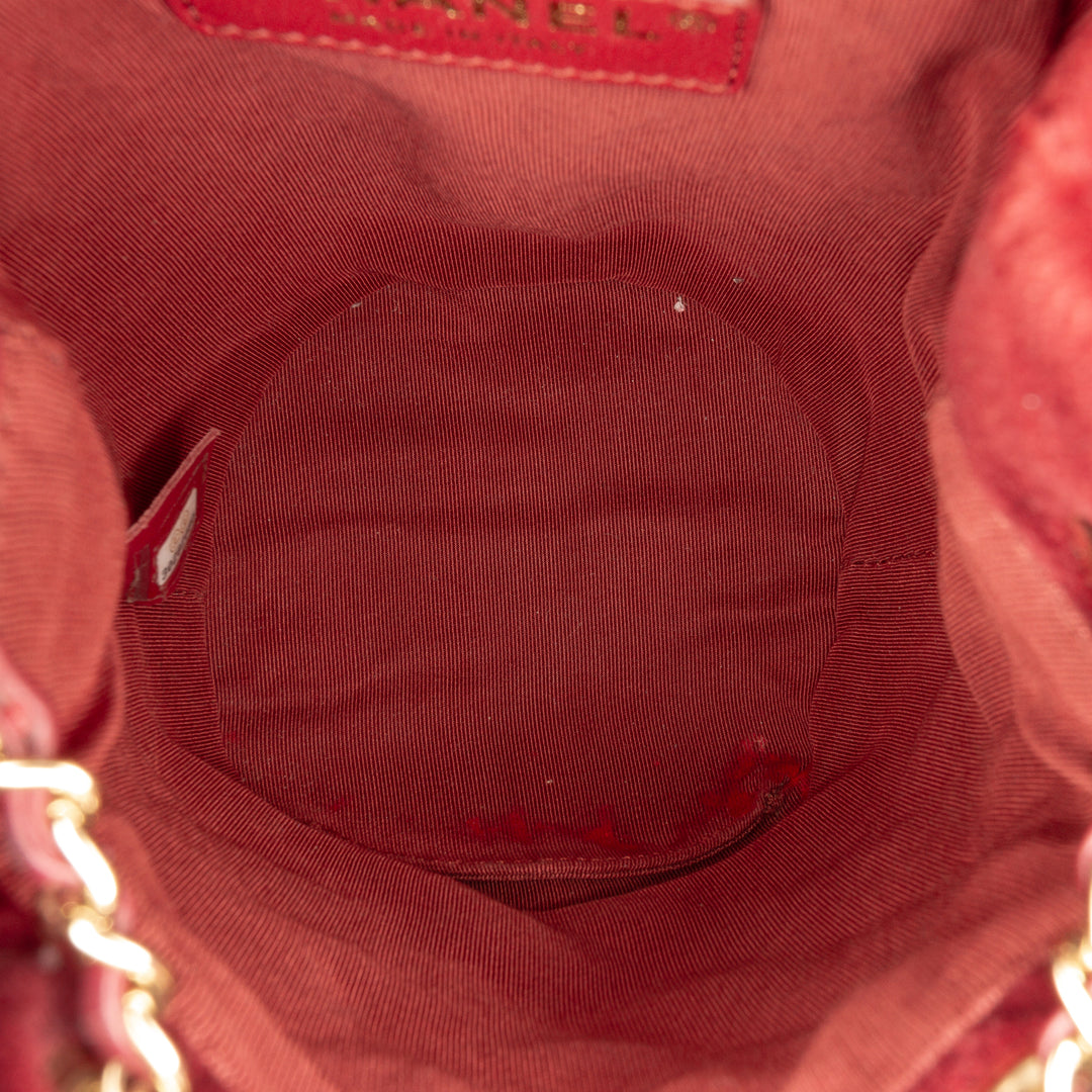 Chanel Mini Velours Cristal Perle Crush Bucket Sac