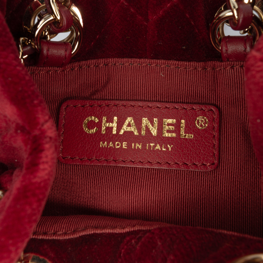 Chanel Mini Velours Cristal Perle Crush Bucket Sac