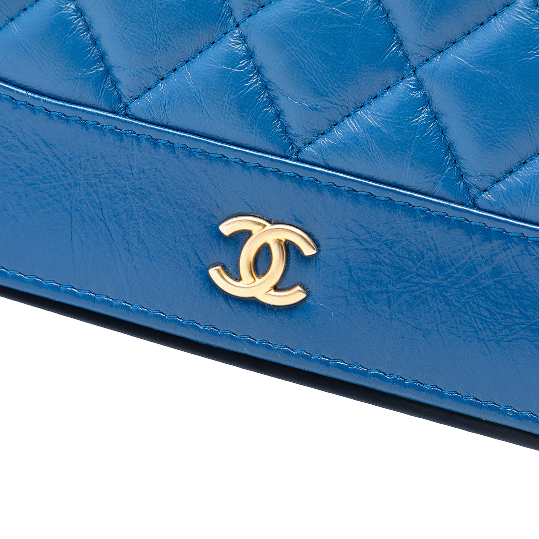 Chanel Matelassé vieilli Cuir de veau Gabrielle Wallet on Chain