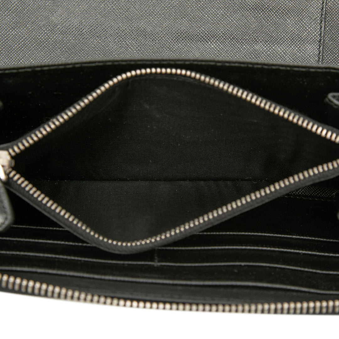 Prada Saffiano Zip Around Travel Portefeuille