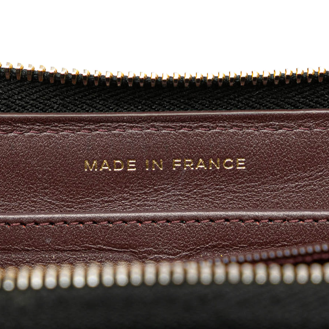Quilted Caviar CC Zip Around Long Wallet Black - Gaby Paris