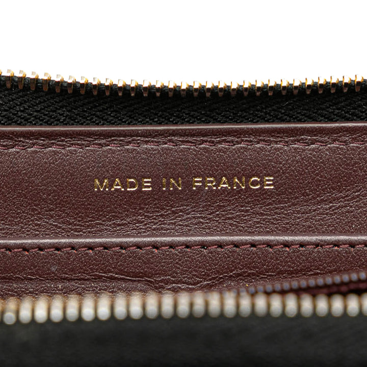 Quilted Caviar CC Zip Around Long Wallet Black - Gaby Paris