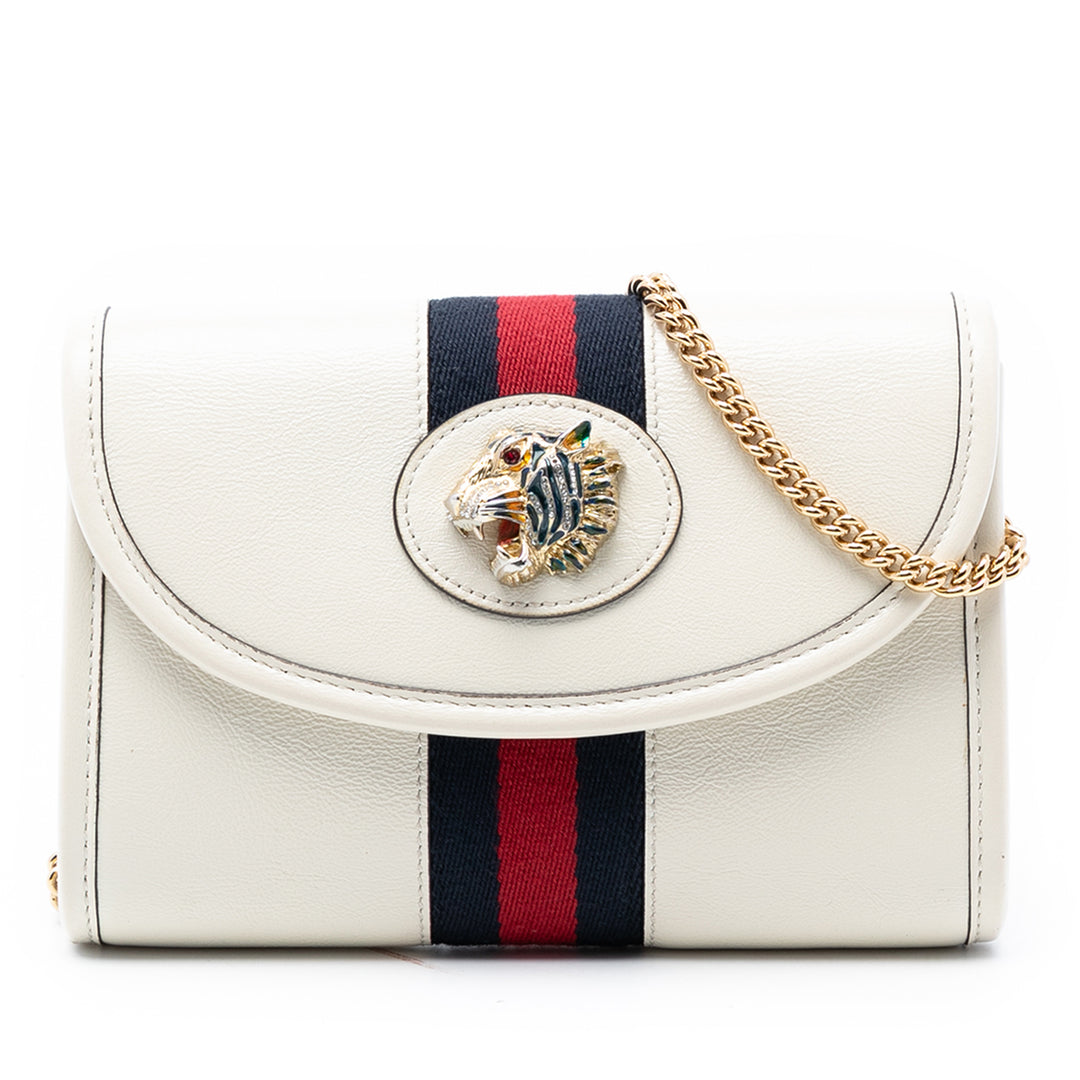 Gucci Mini Cuir de veau Rajah Web Chain Sac porté croisé