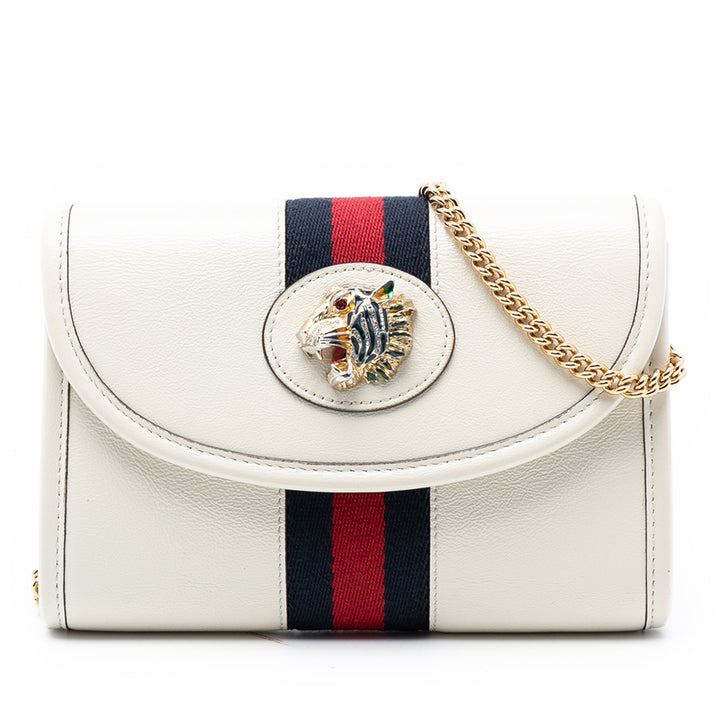 Gucci Mini Cuir de veau Rajah Web Chain Sac porté croisé
