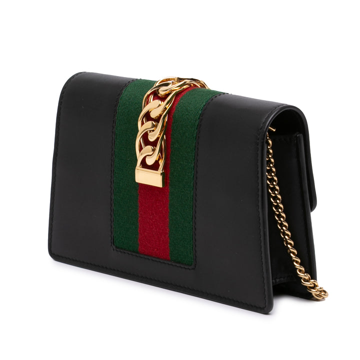 Gucci Super Mini Cuir de veau Web Sylvie Chain Sac porté croisé