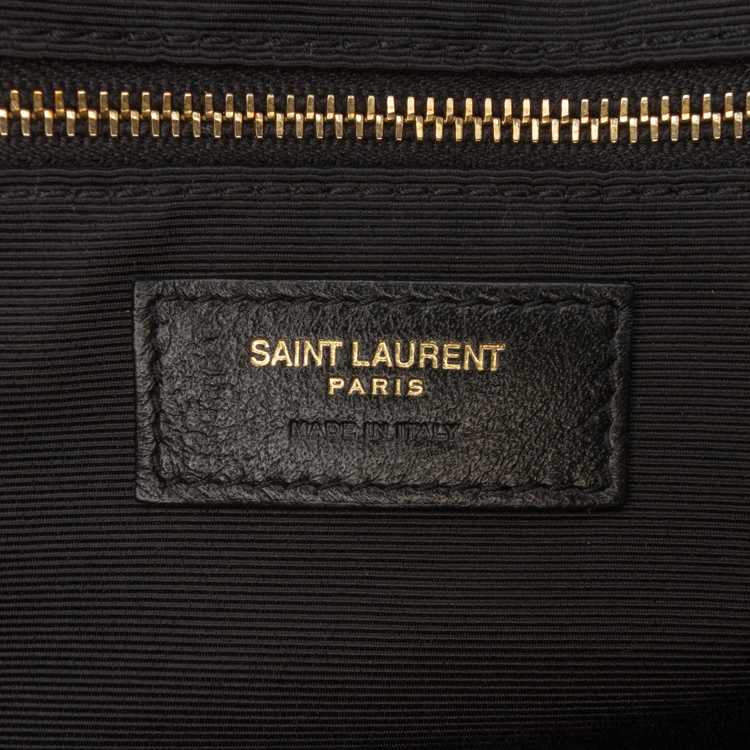 Saint Laurent Large Grain De Poudre Triquilt Monogram Envelope Bag Noir