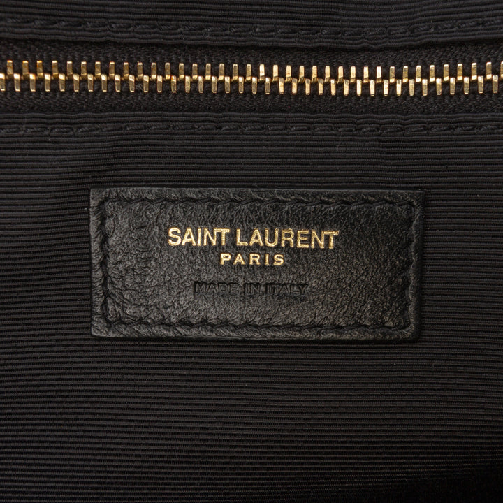 Saint Laurent Large Grain De Poudre Triquilt Monogram Envelope Bag Noir