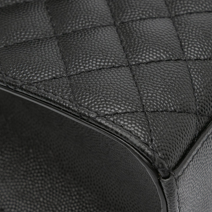 Saint Laurent Large Grain De Poudre Triquilt Monogram Envelope Bag Noir