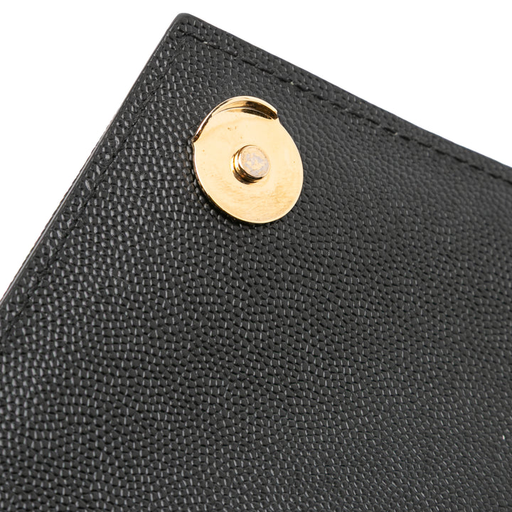 Saint Laurent Large Grain De Poudre Triquilt Monogram Envelope Bag Noir
