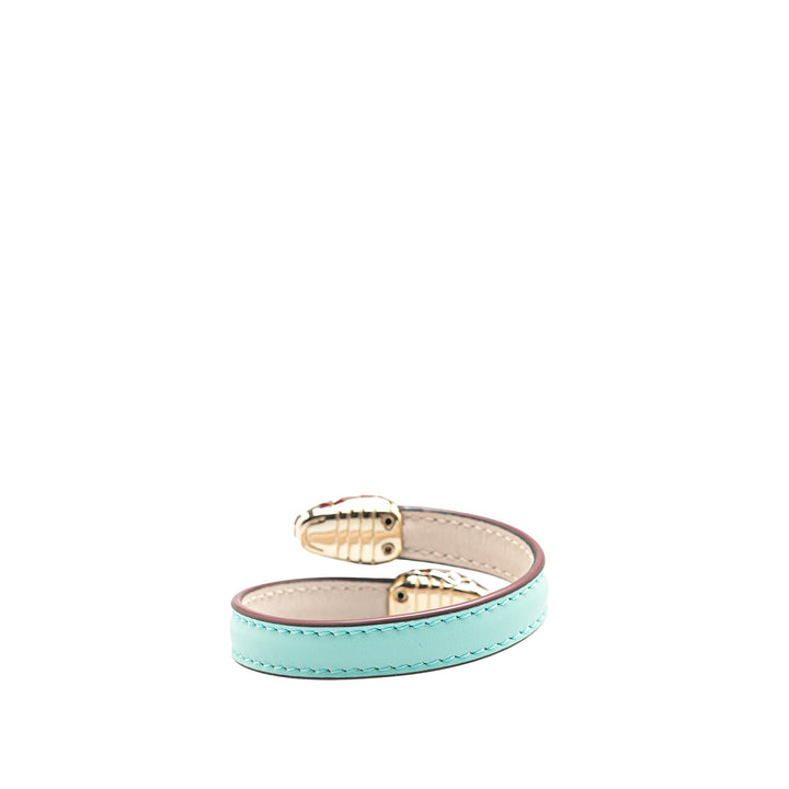 Calfksin and Gold Plated Serpenti Forever Bracelet Blue - Gaby Paris