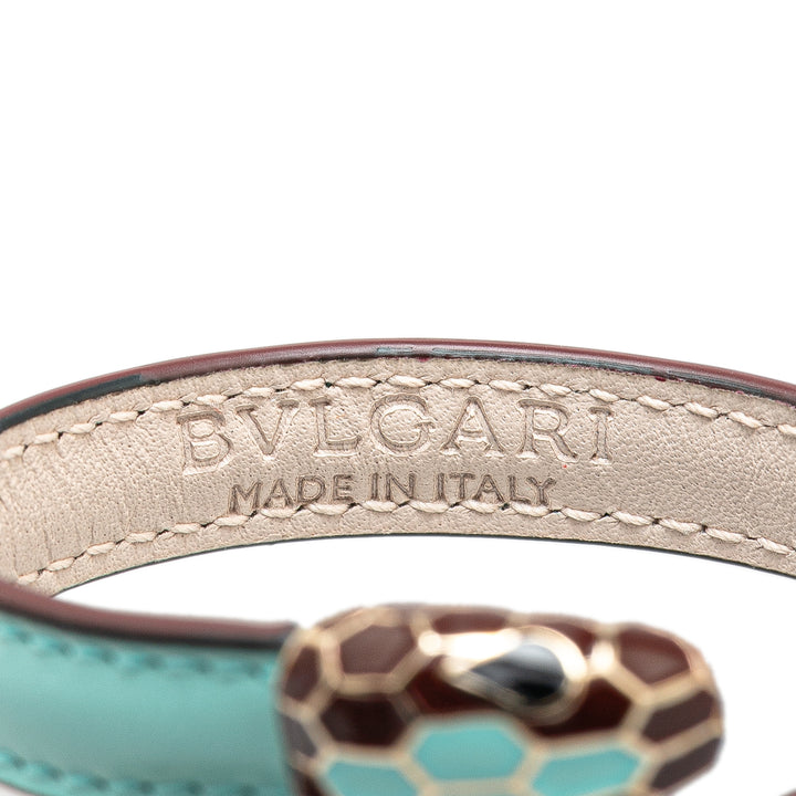 Calfksin and Gold Plated Serpenti Forever Bracelet Blue - Gaby Paris