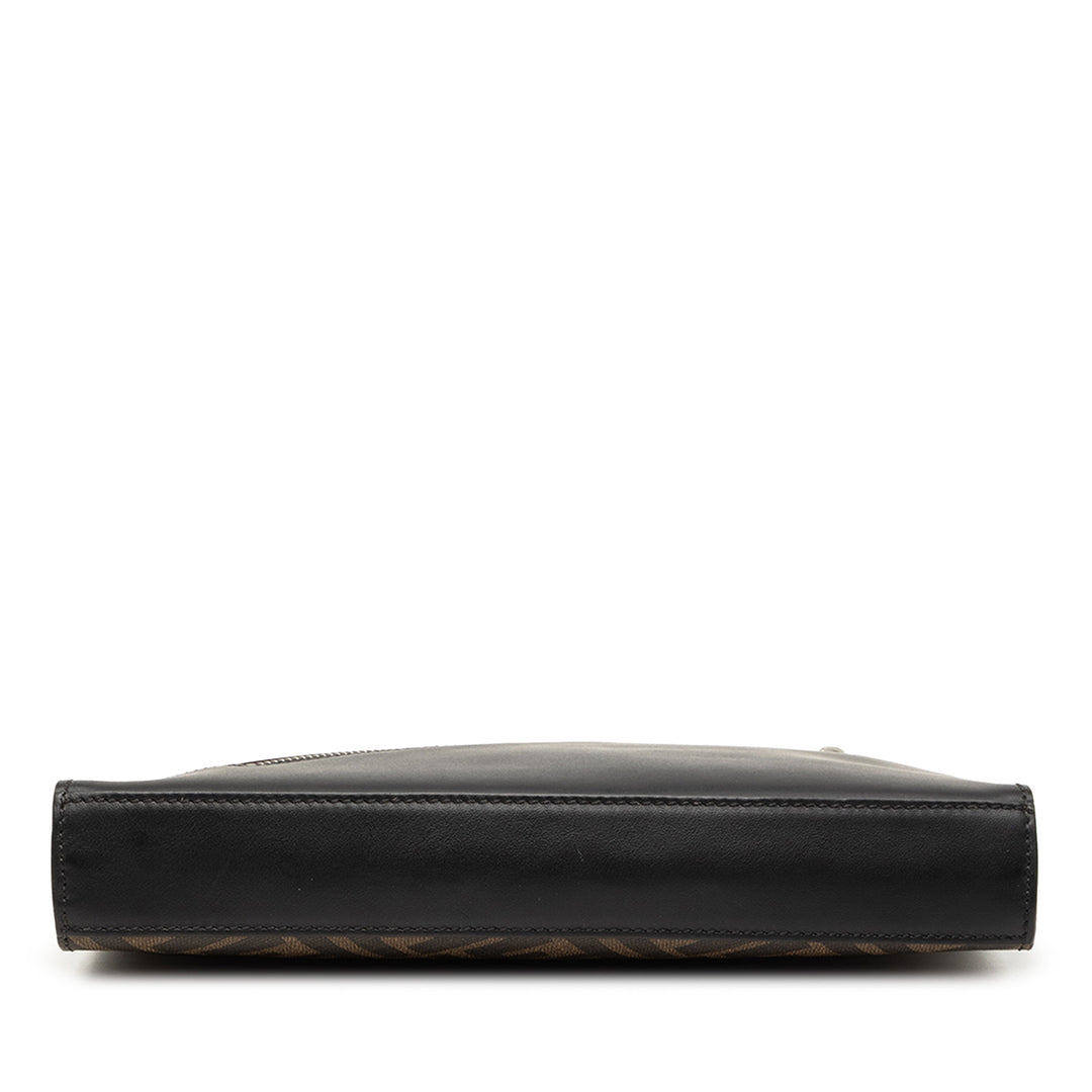 Fendi Zucca Coated Toile Diagonal Front Zip Pochette