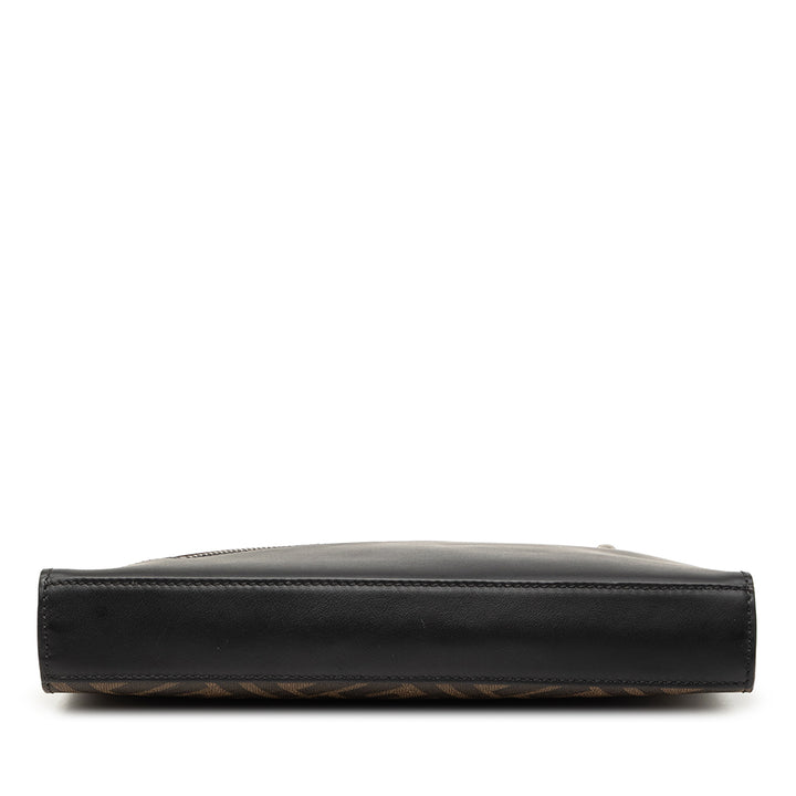 Fendi Zucca Coated Toile Diagonal Front Zip Pochette
