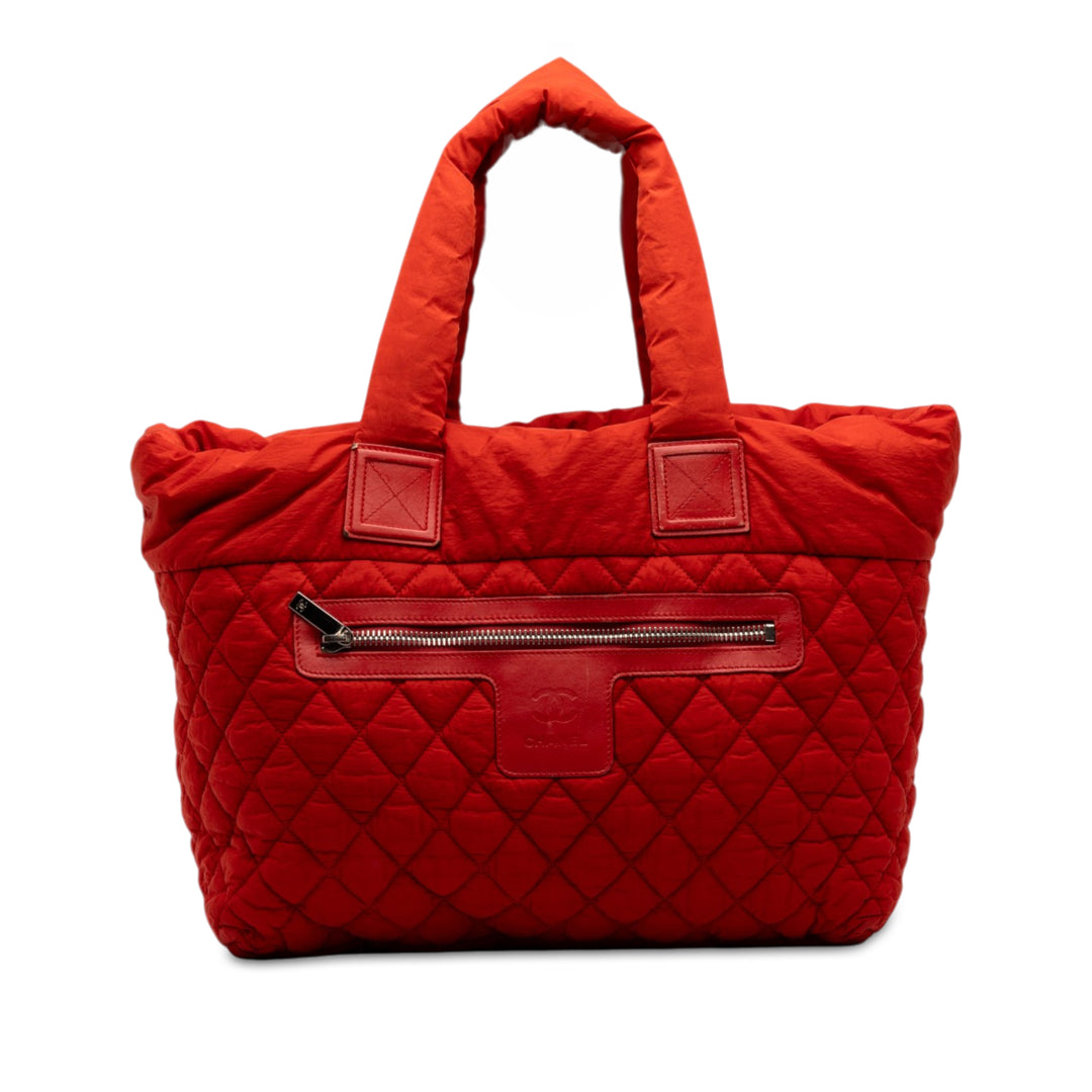 Chanel Matelassé Coco Cocoon Cabas Moyen Rouge – vue principale – GABY PARIS