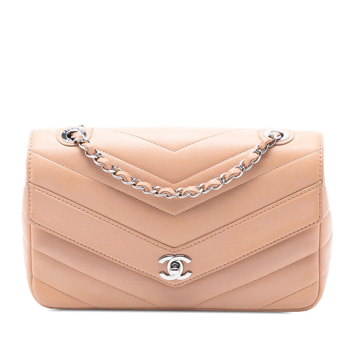 Chanel Medium Chevron Caviar Data Center Envelope à rabat