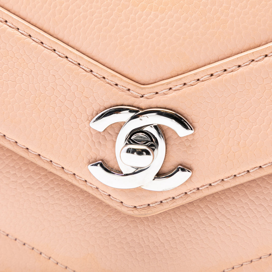 Chanel Medium Chevron Caviar Data Center Envelope à rabat