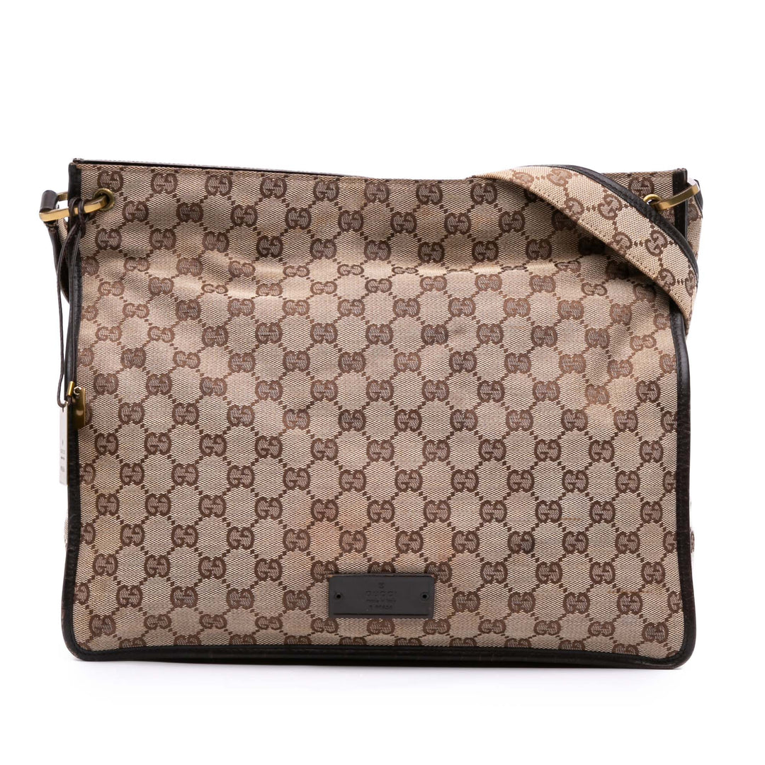 GG Canvas Messenger Bag Brown - Gaby Paris