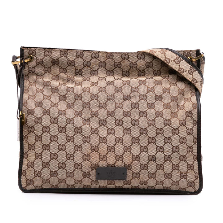 GG Canvas Messenger Bag Brown - Gaby Paris