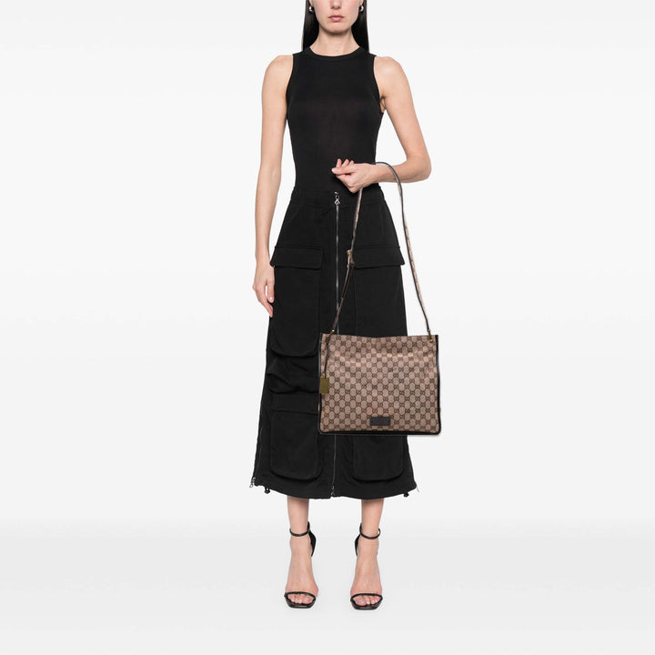 GG Canvas Messenger Bag Brown - Gaby Paris