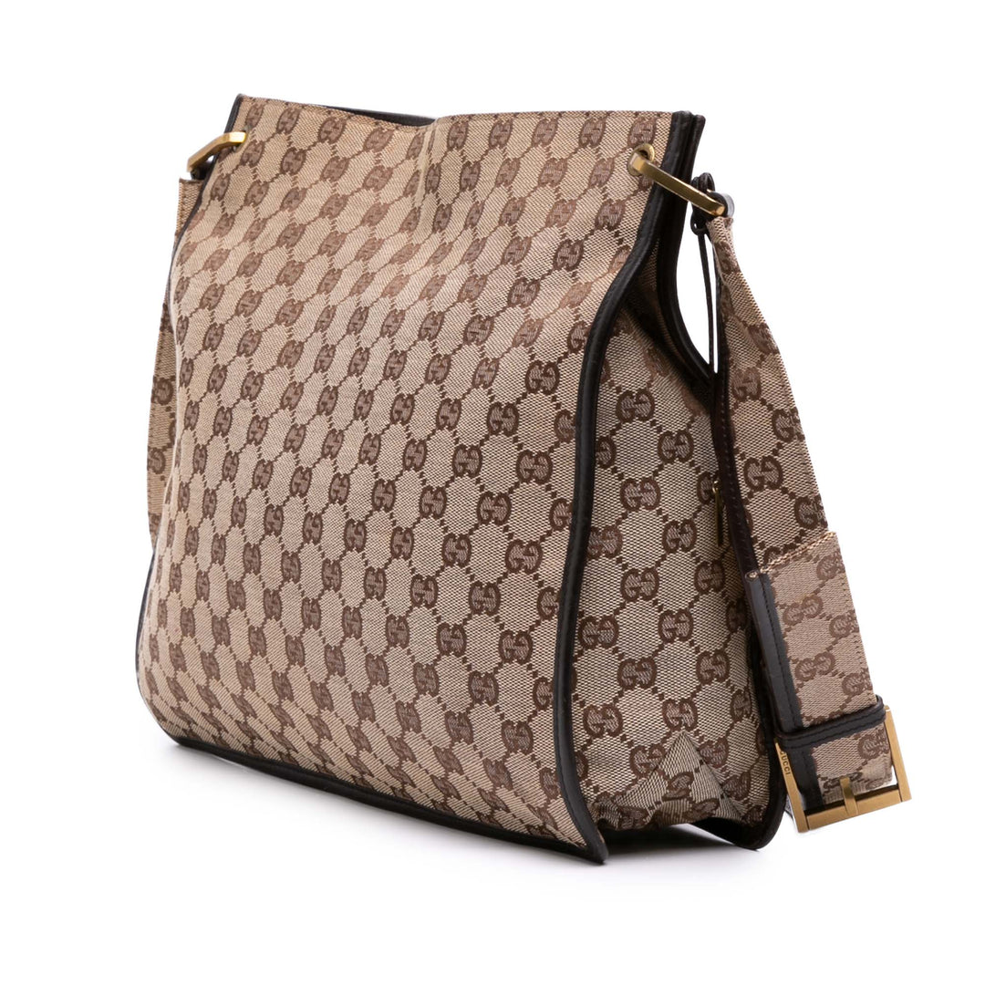 GG Canvas Messenger Bag Brown - Gaby Paris
