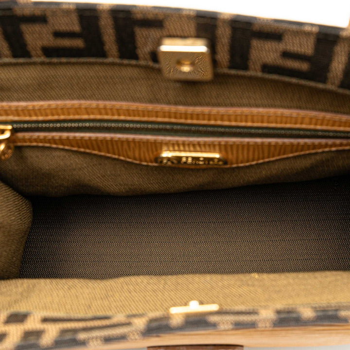 Zucca Canvas Front Pocket Tote Brown - Gaby Paris