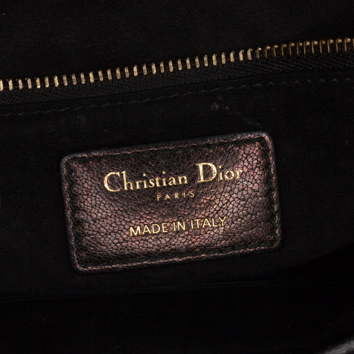 Dior Medium Grained Cuir de veau Cannage Supple Lady Dior Noir