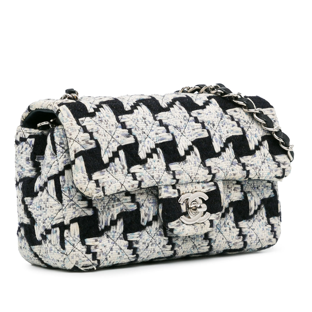 Mini Rectangular Classic Tweed Flap White - Gaby Paris