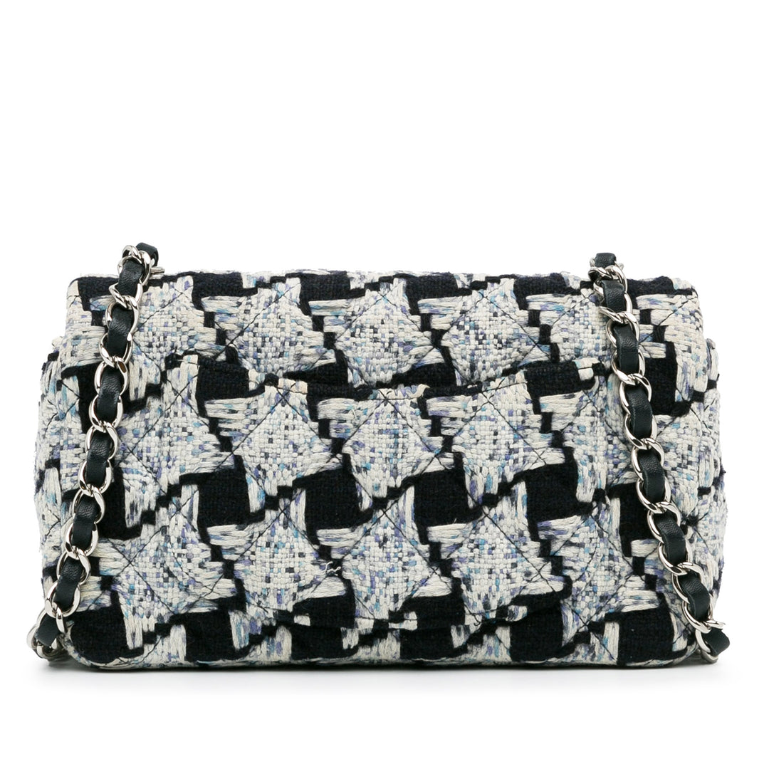 Mini Rectangular Classic Tweed Flap White - Gaby Paris