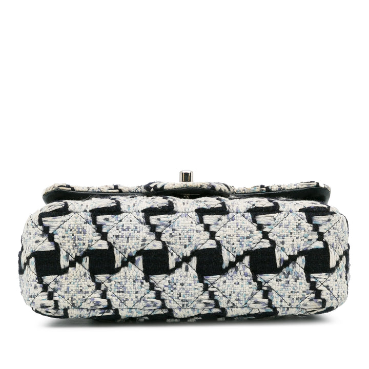 Mini Rectangular Classic Tweed Flap White - Gaby Paris