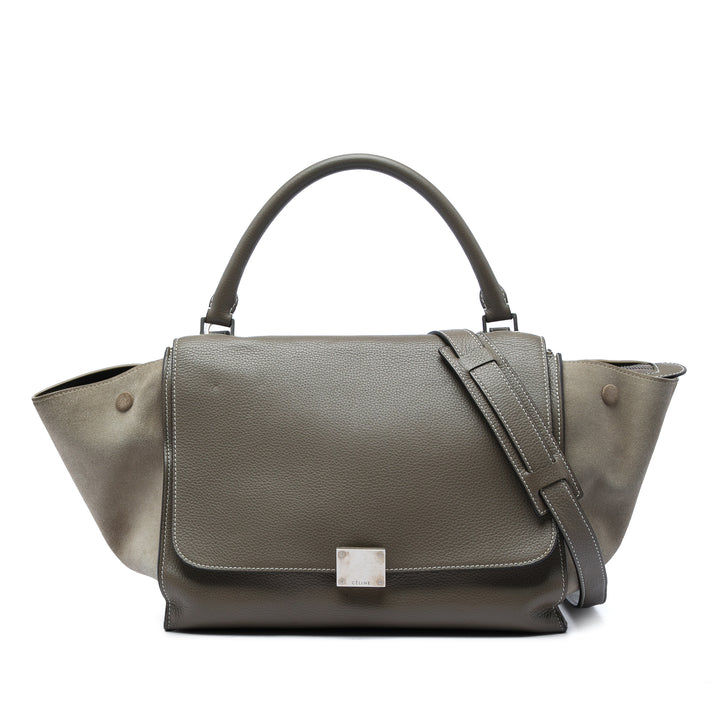 Celine Sac à main Trapeze Moyen Cuir de veau Marron – vue principale – GABY PARIS