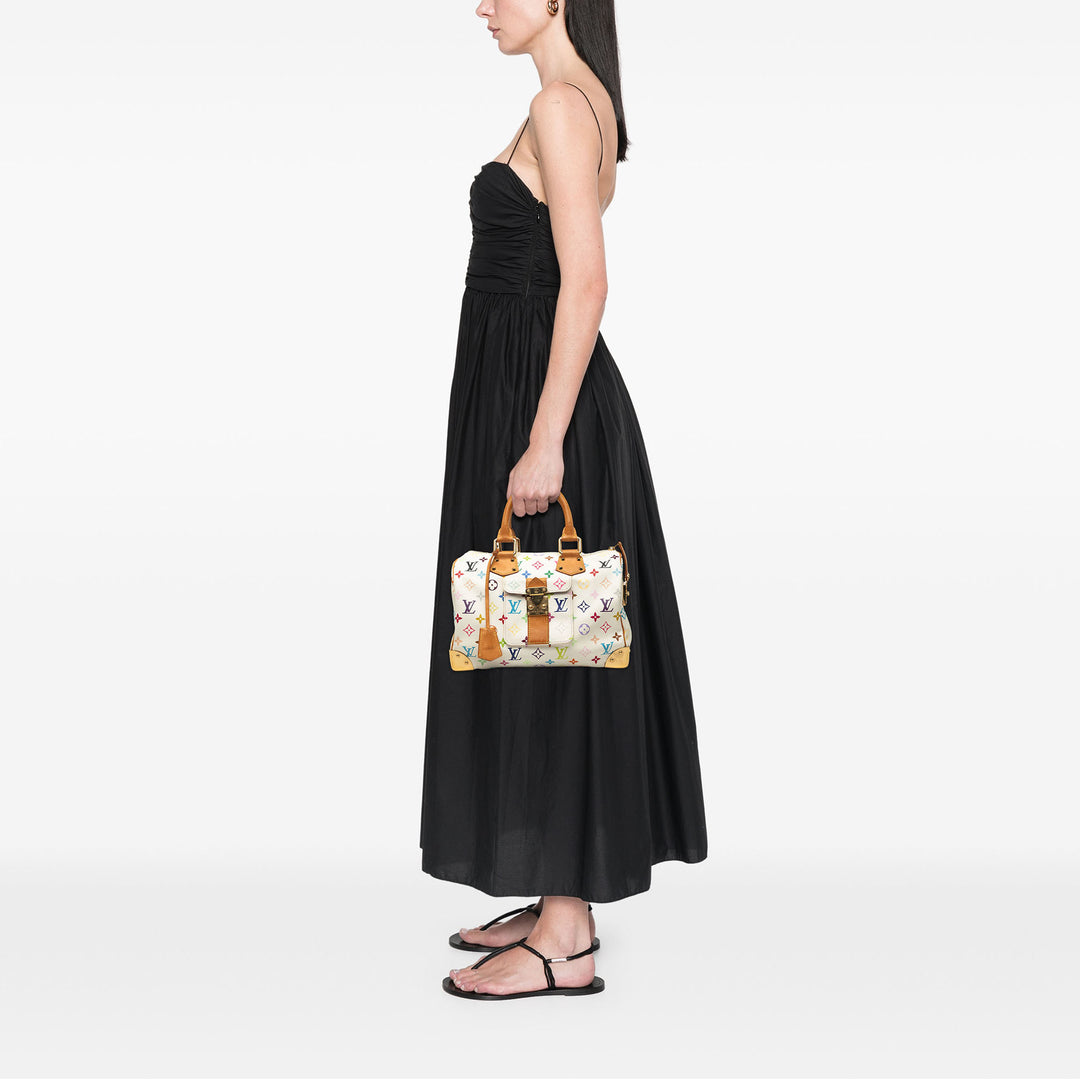 Speedy 30 Monogram Multicolore Blanc