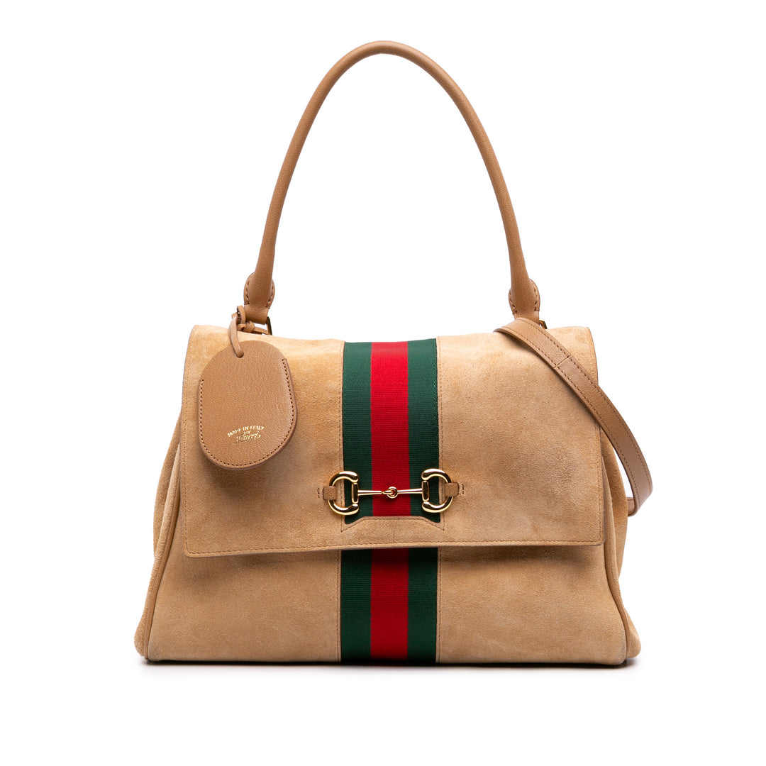 Web Horsebit Paparazzo sac à Moyen Beige