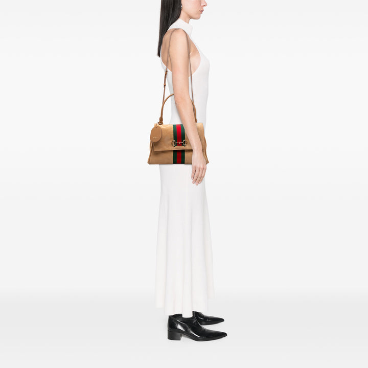 Web Horsebit Paparazzo sac à Moyen Beige