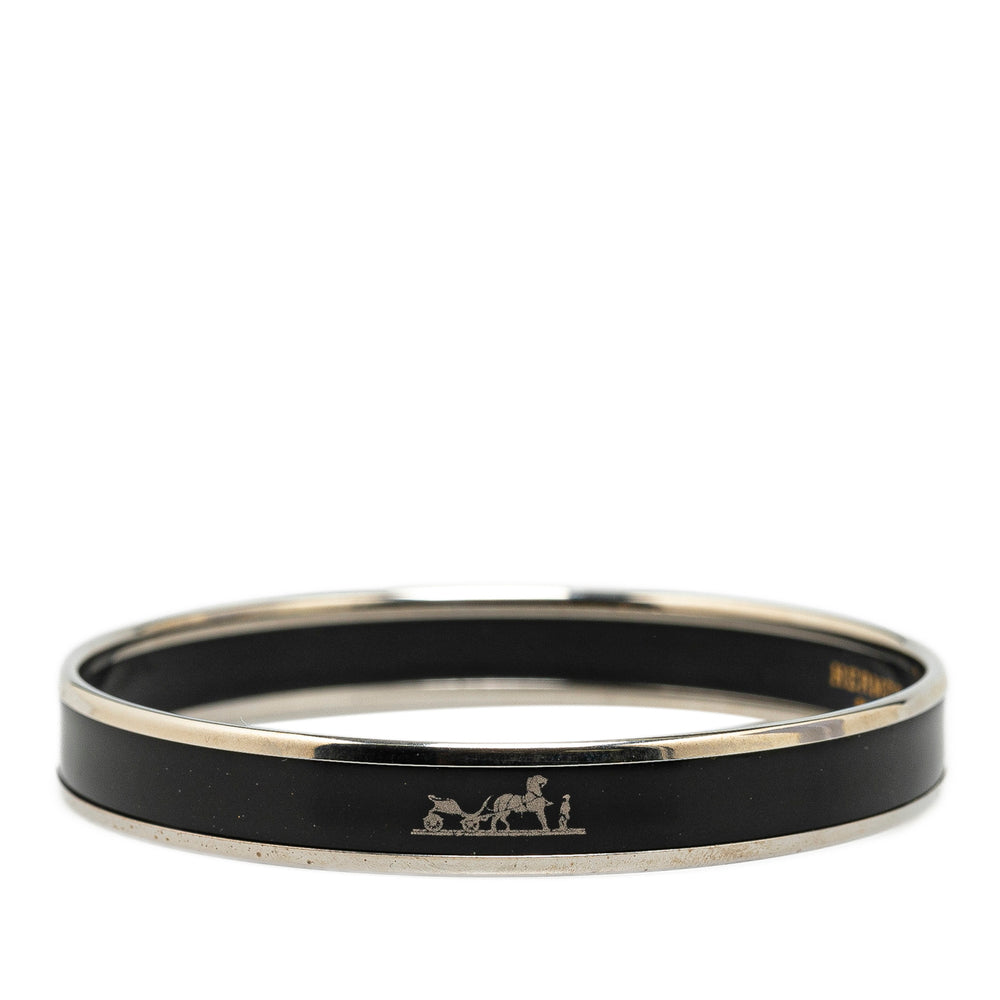 Narrow Enamel Caleche Bracelet 65 Black - Gaby Paris