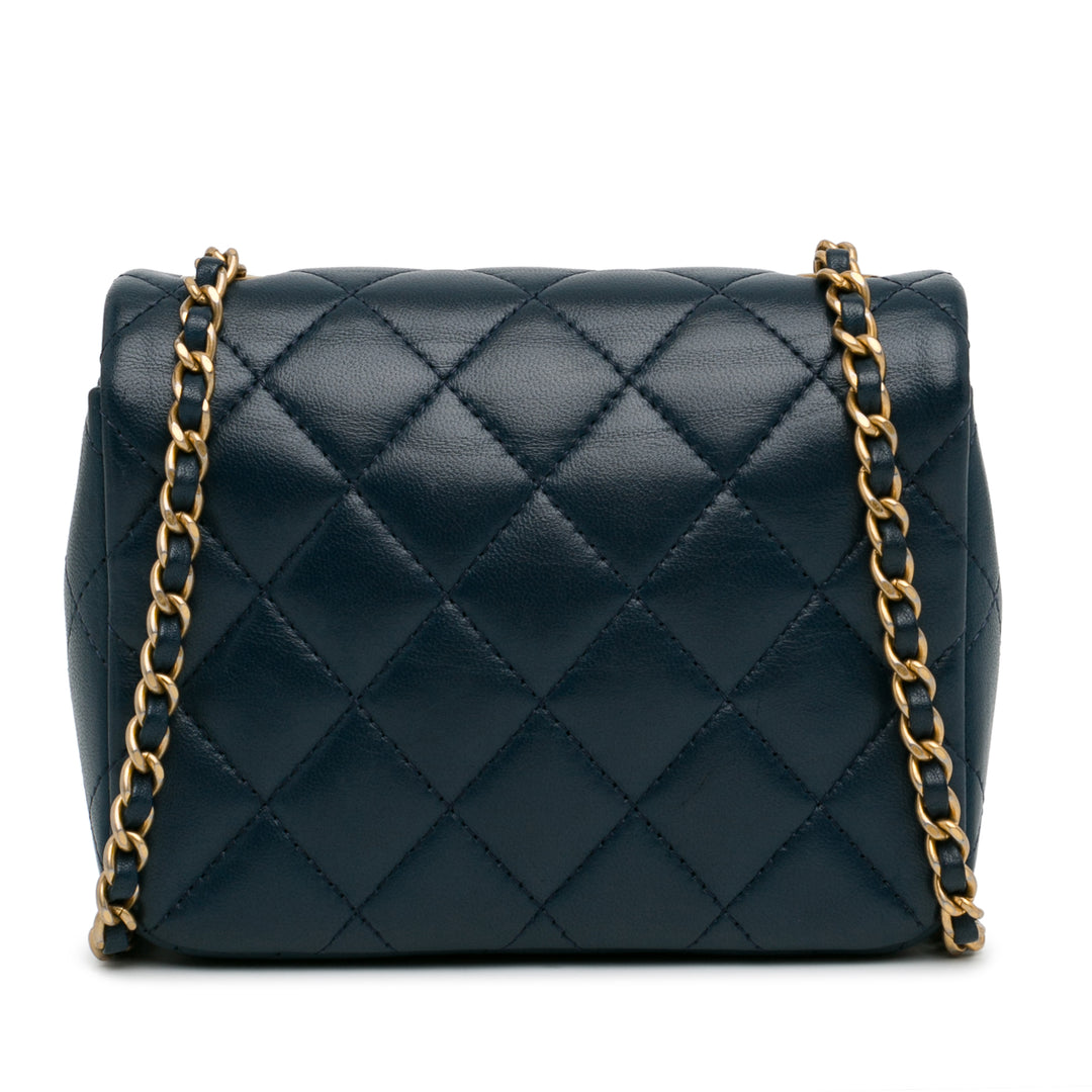 Mini Lambskin CC Crystal Full flap Blue - Gaby Paris