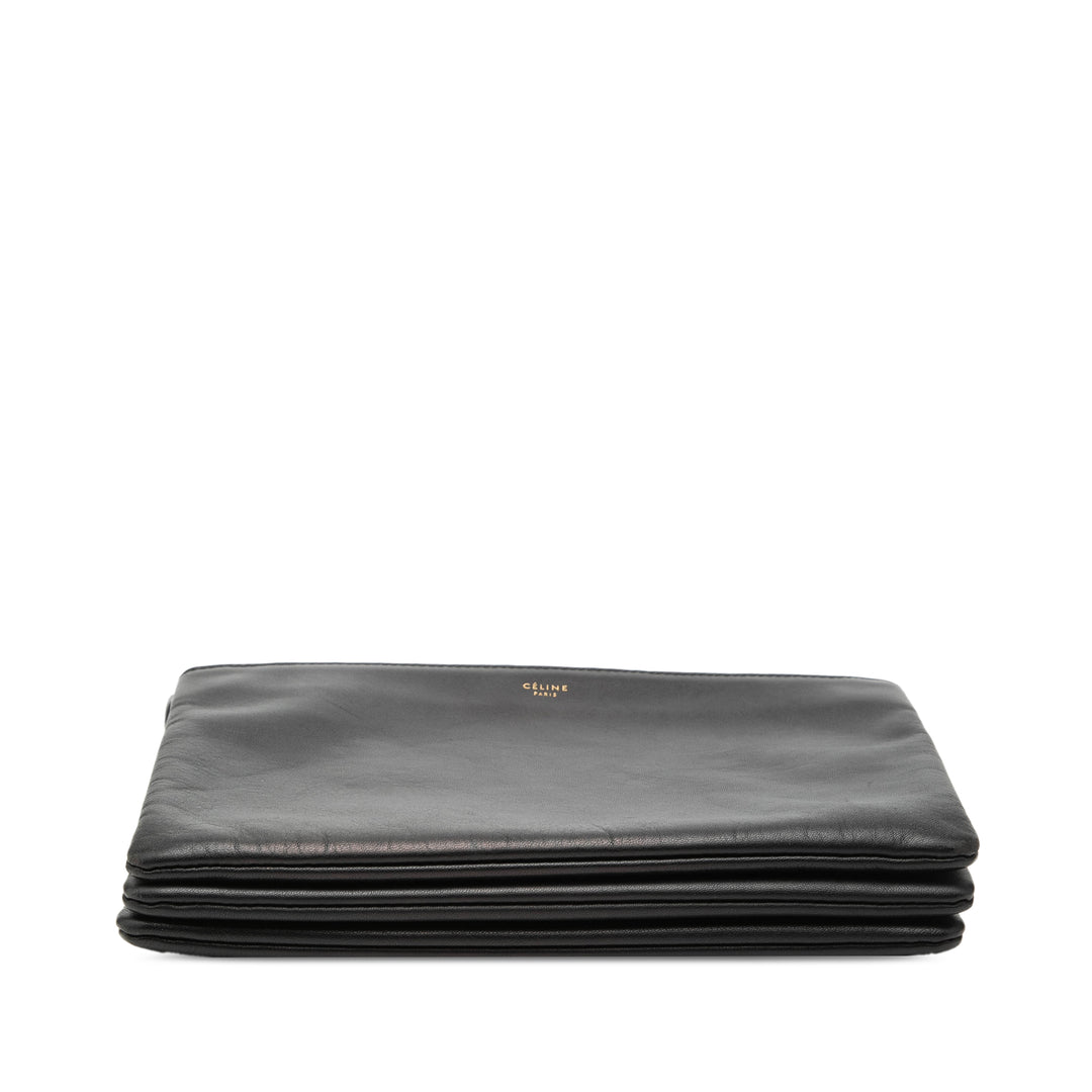 Celine Large Cuir d’agneau Trio Sac porté croisé