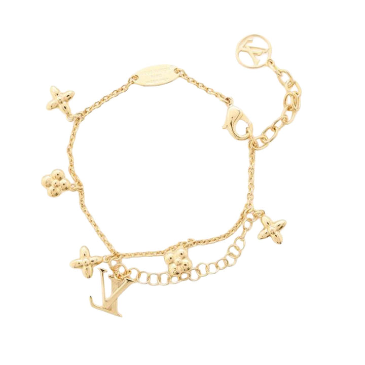 Gold Plated LV Floragram Bracelet Gold - Gaby Paris
