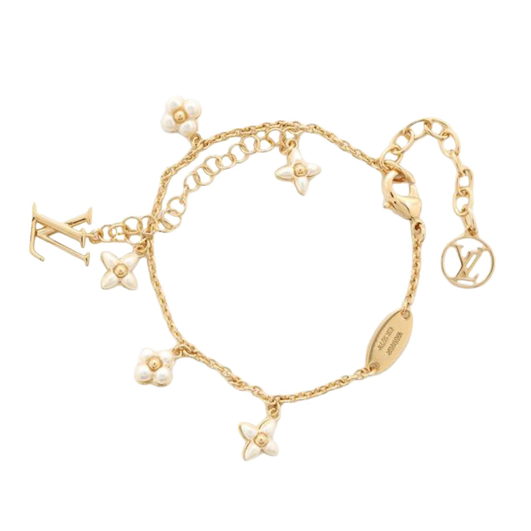 Gold Plated LV Floragram Bracelet Gold - Gaby Paris