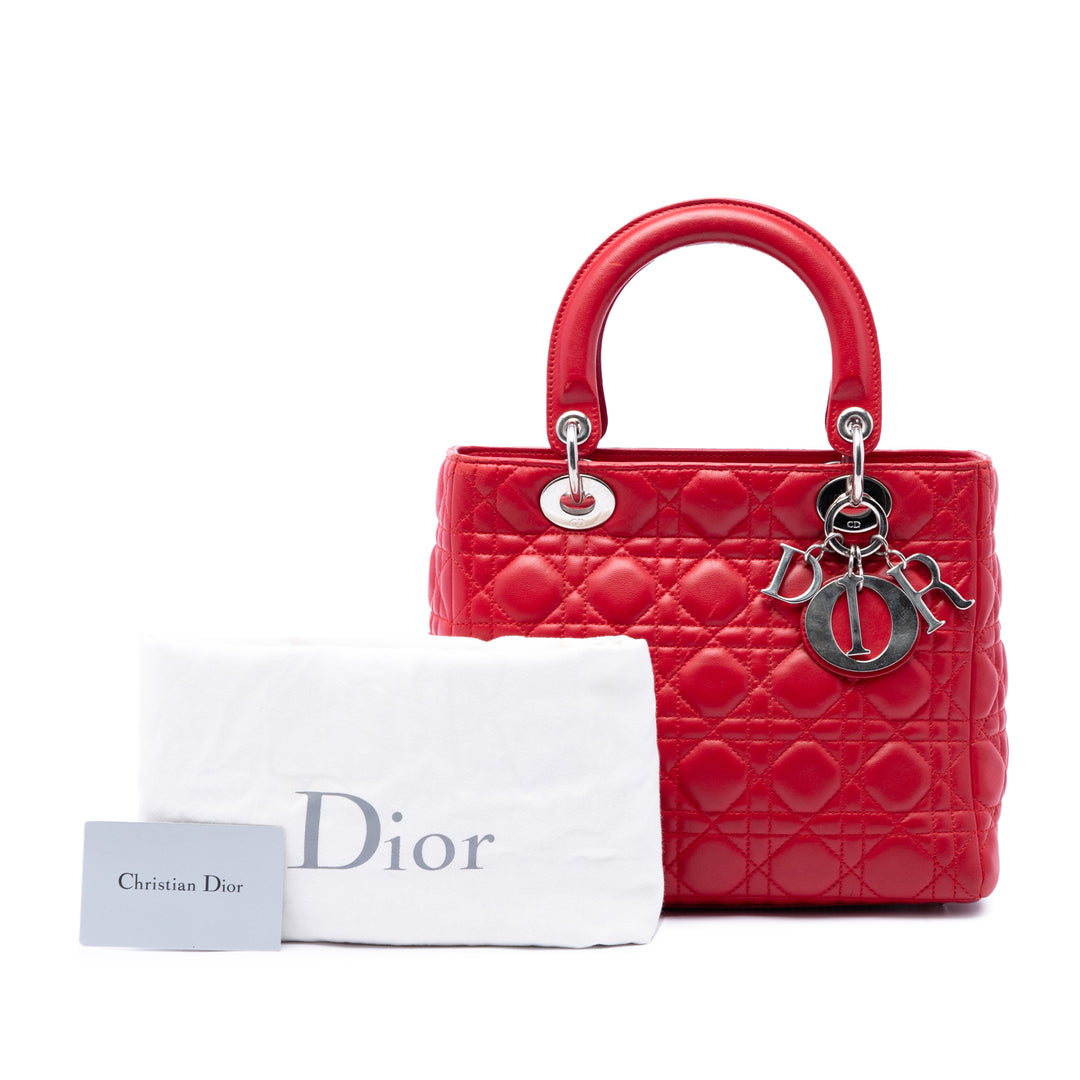 Dior Medium Cuir d'agneau Cannage Lady Dior