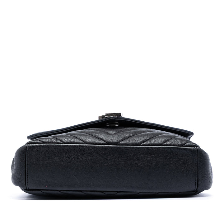 Saint Laurent Medium Chevron Sheepskin Monogram College Sac
