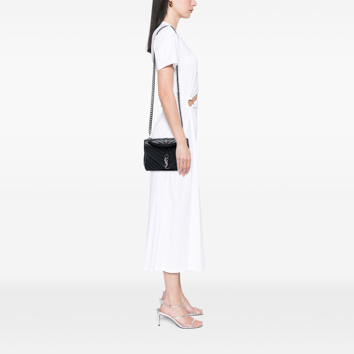 Saint Laurent Medium Chevron Sheepskin Monogram College Sac
