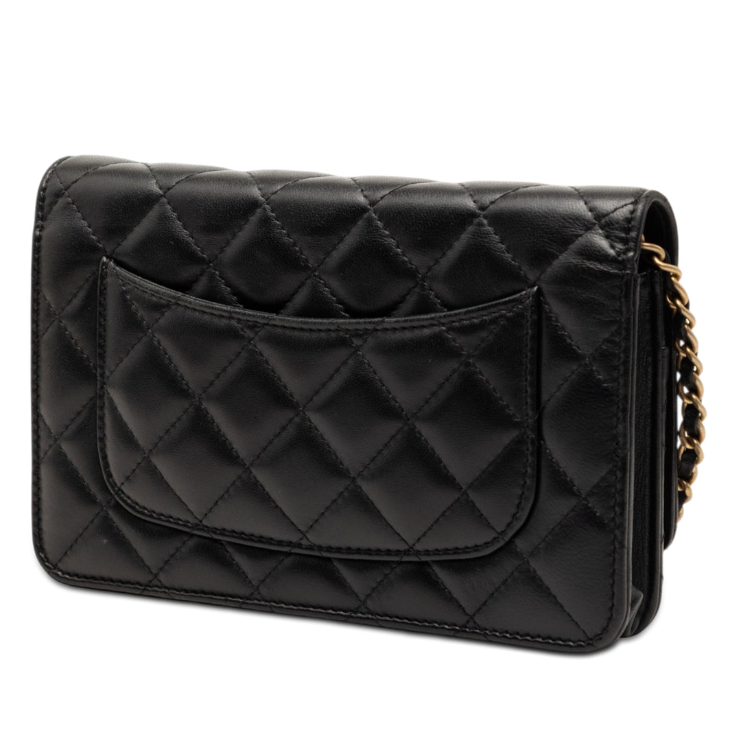 Chanel CC Matelassé Cuir d’agneau Mosaic Wallet on Chain