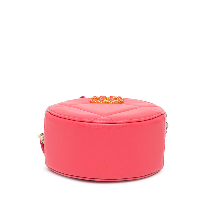 Chanel Lambskin 19 Round Clutch with Chain Pink - GABY PARIS