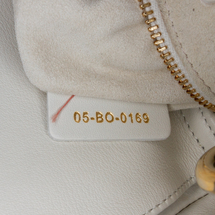 Mini Lambskin Cannage DiorAmour Chinese Valentines Lady Dior White - Gaby Paris