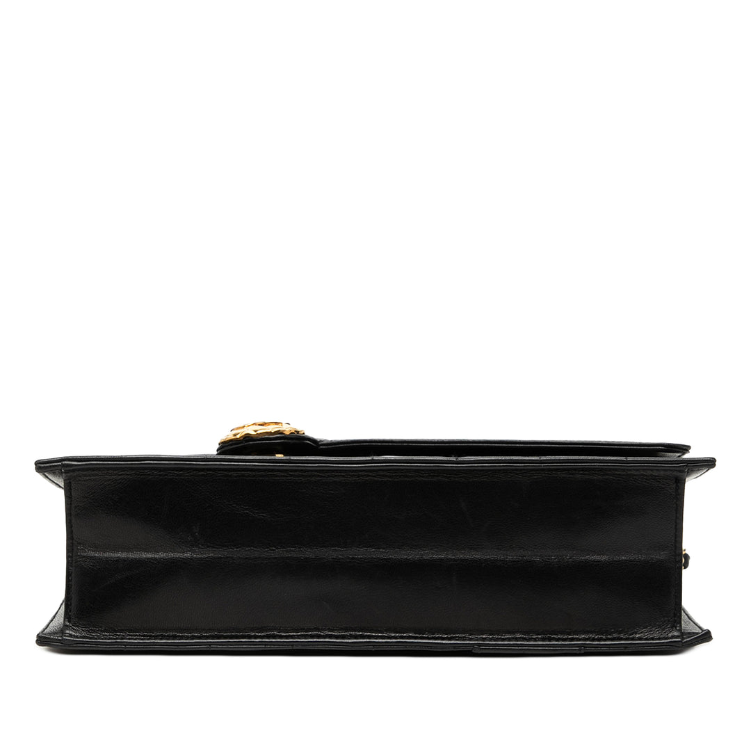 Chanel CC Vertical et Diagonal Matelassé Cuir de veau Envelope à rabat