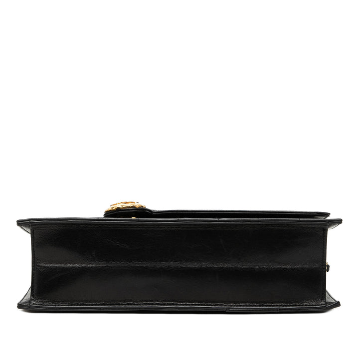 Chanel CC Vertical et Diagonal Matelassé Cuir de veau Envelope à rabat